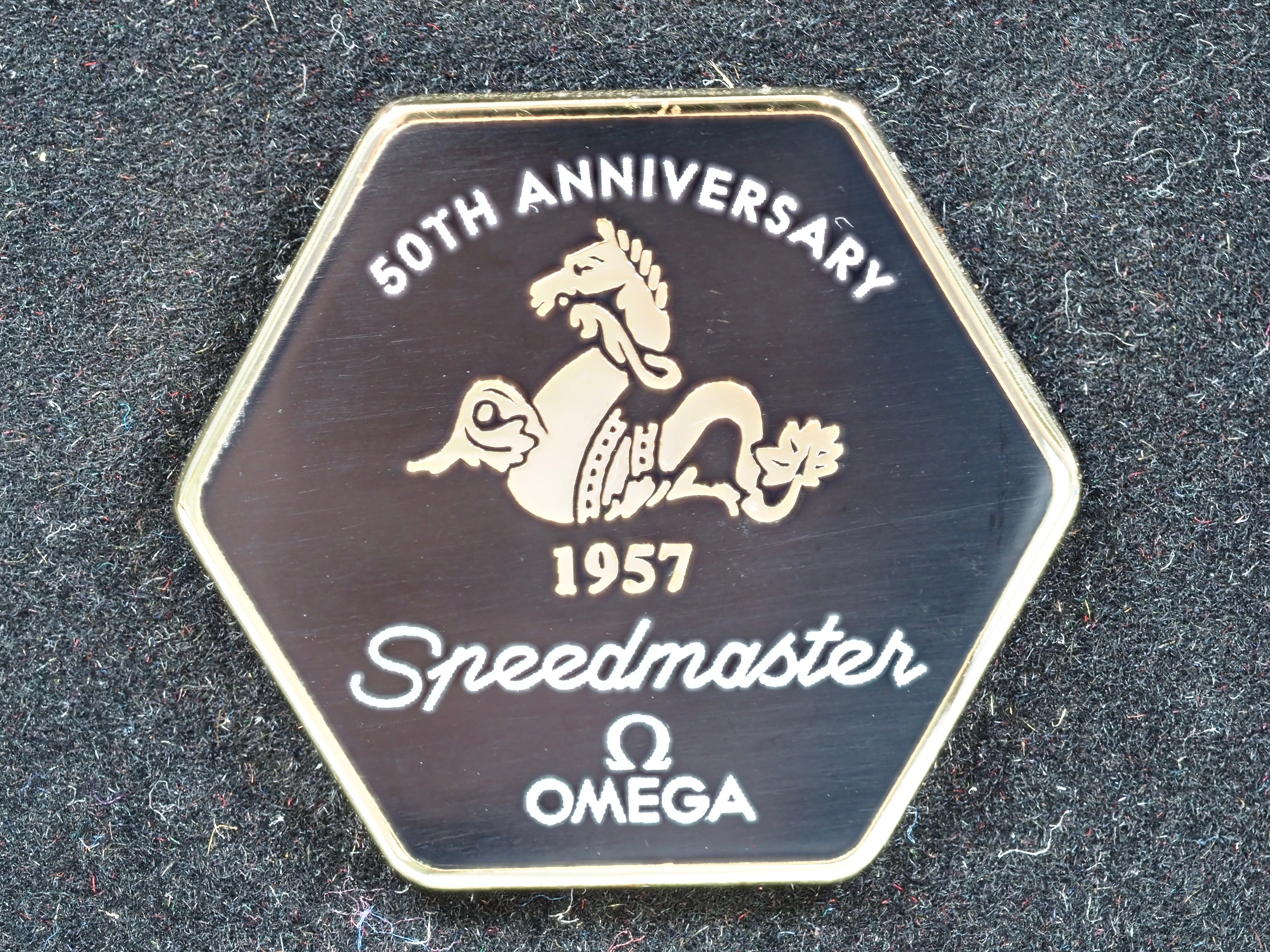 Omega 50th Anniversary Pin Badges - Set of 8