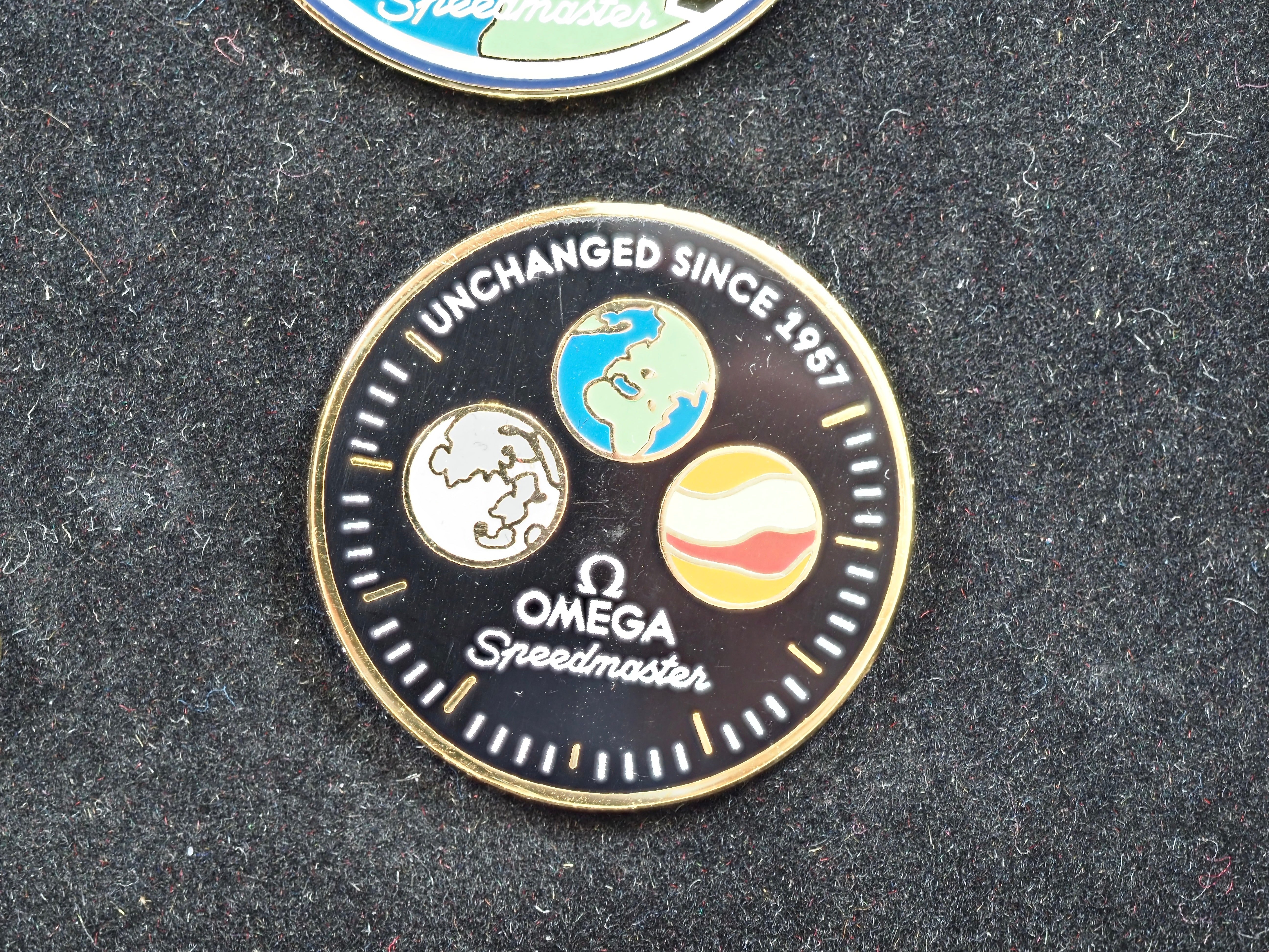 Omega 50th Anniversary Pin Badges - Set of 8