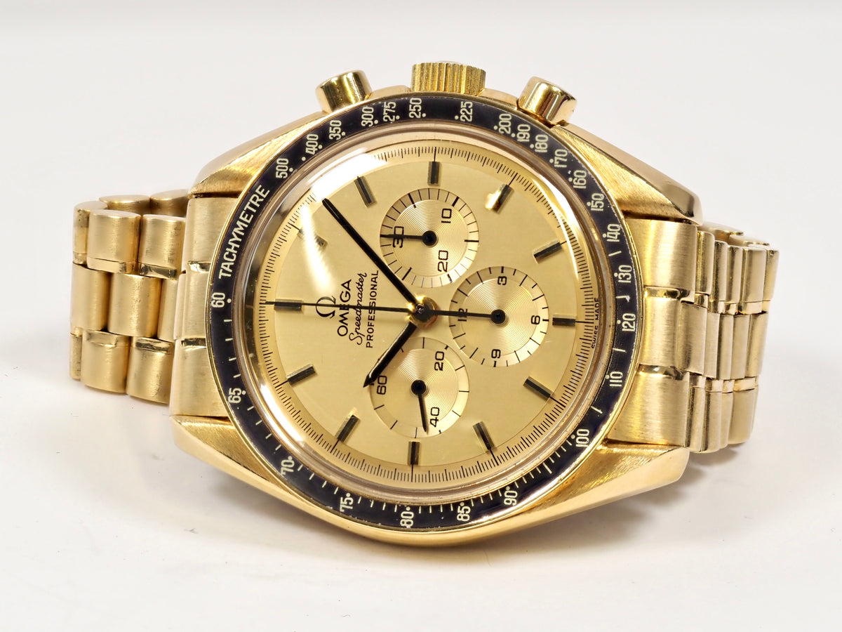 1980 OMEGA Speedmaster Apollo XI 1969 BA 345.0802 Yellow Gold 300 Pieces Only